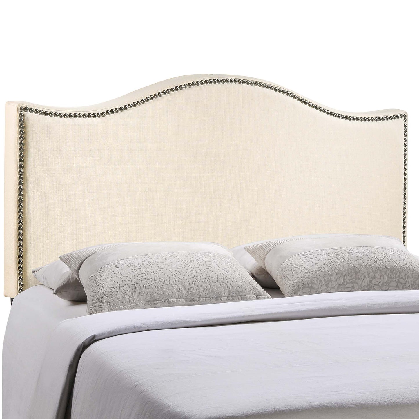 Curl Nailhead Upholstered King Headboard