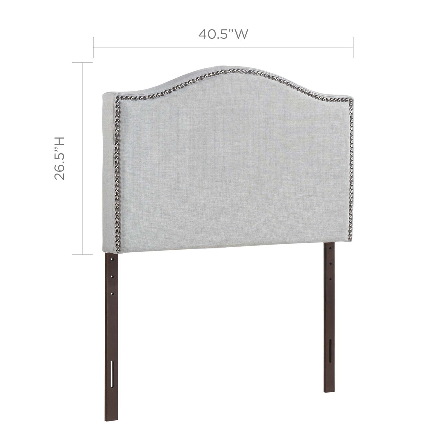 Curl Nailhead Upholstered Twin Headboard