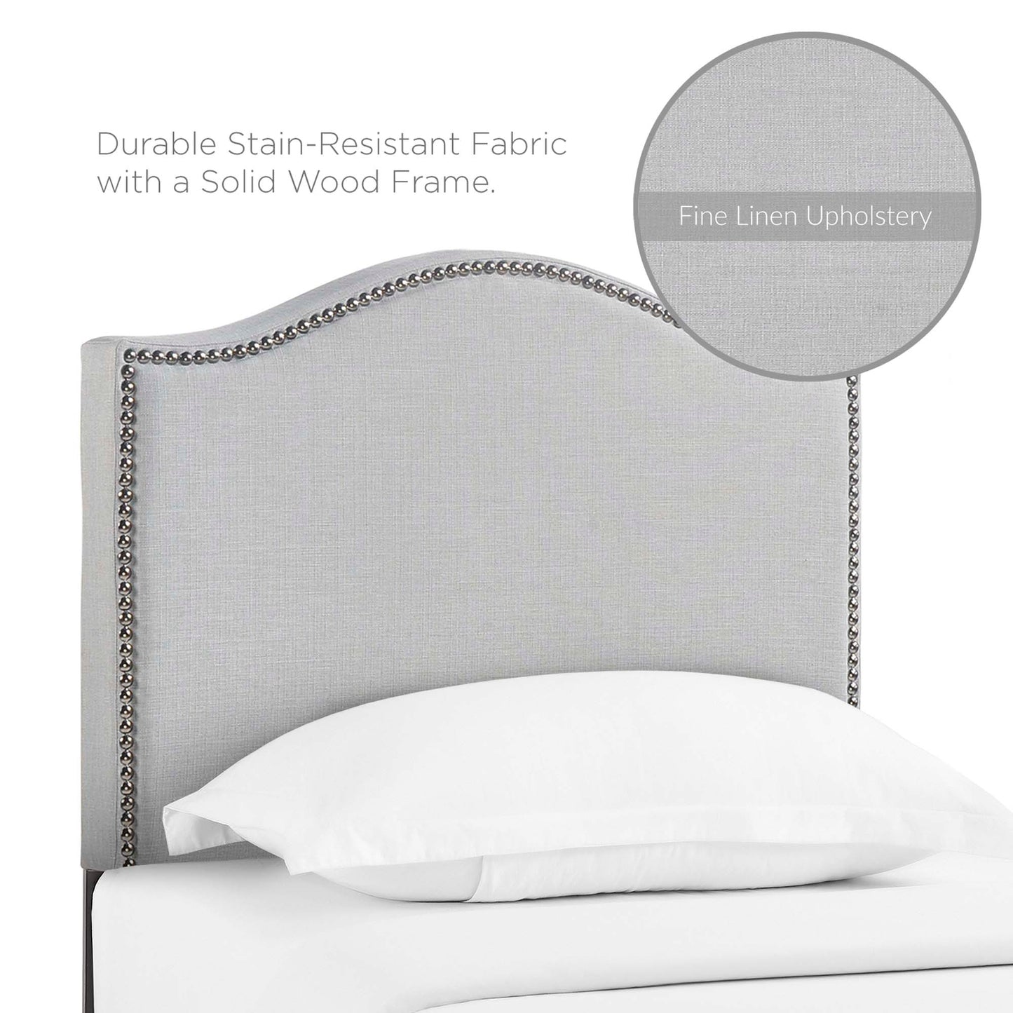 Curl Nailhead Upholstered Twin Headboard