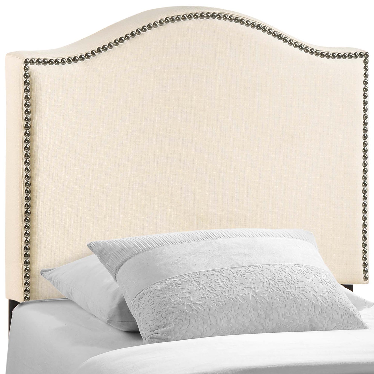 Curl Nailhead Upholstered Twin Headboard