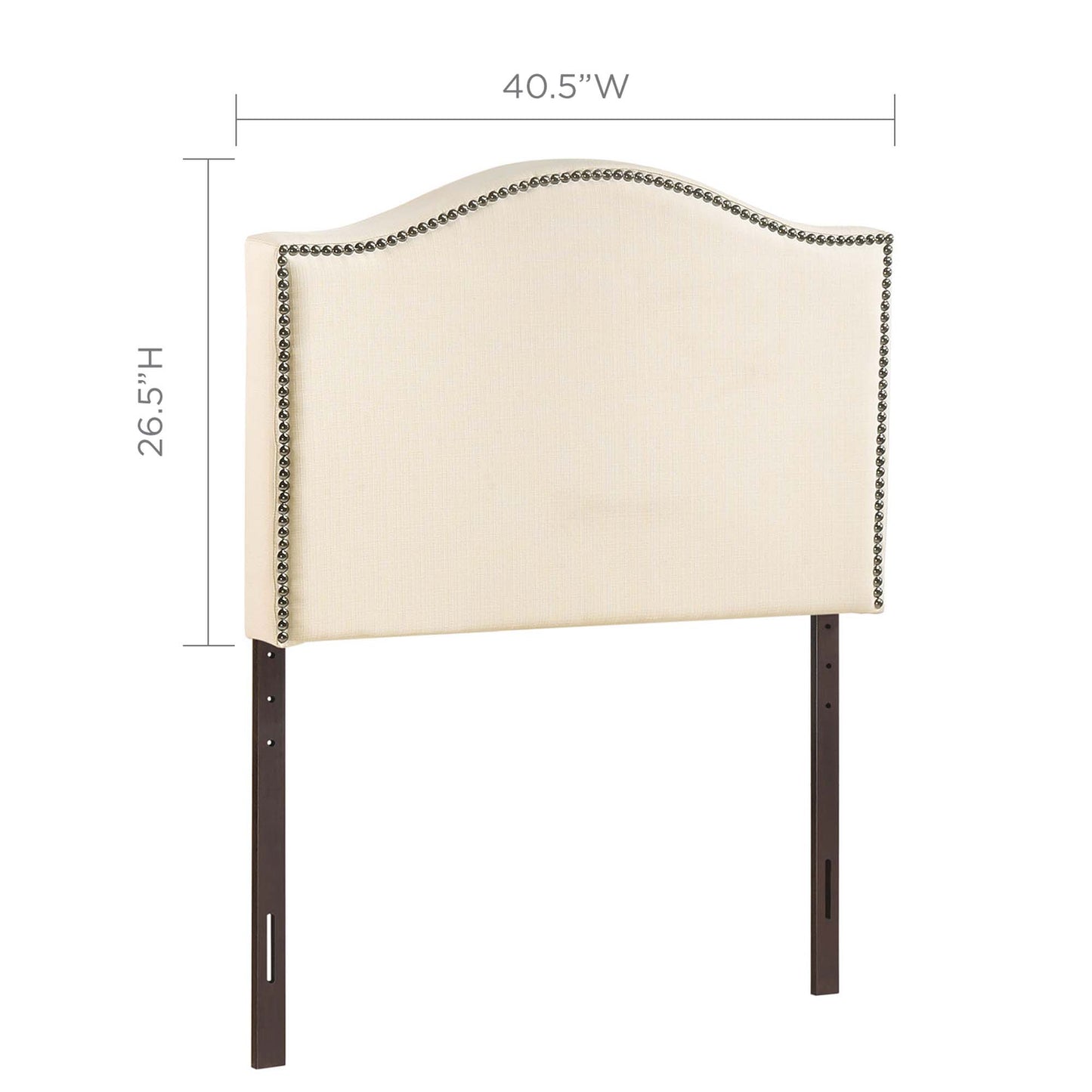 Curl Nailhead Upholstered Twin Headboard