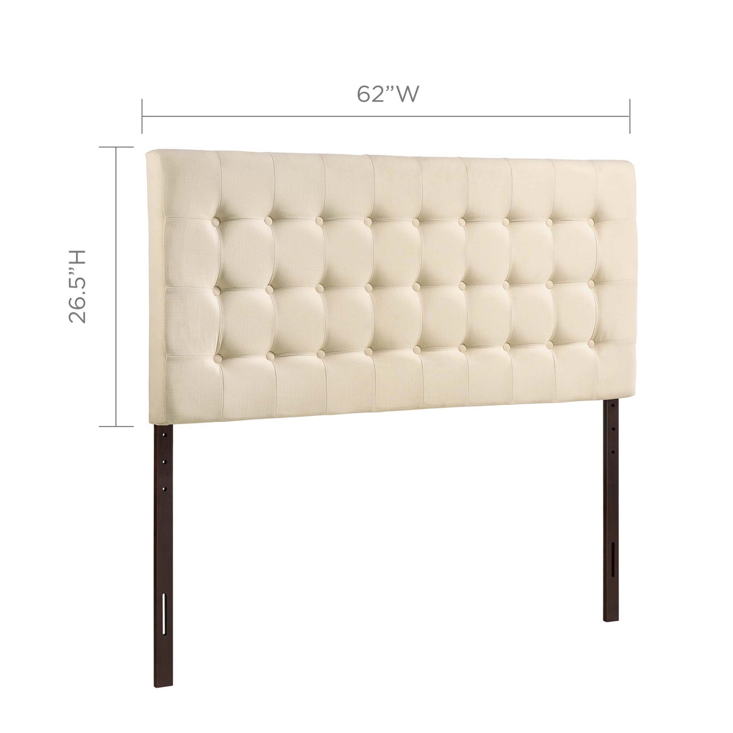 Tinble Upholstered Fabric Queen Headboard