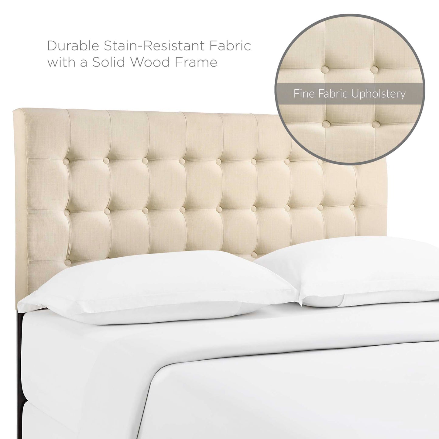 Tinble Upholstered Fabric Queen Headboard