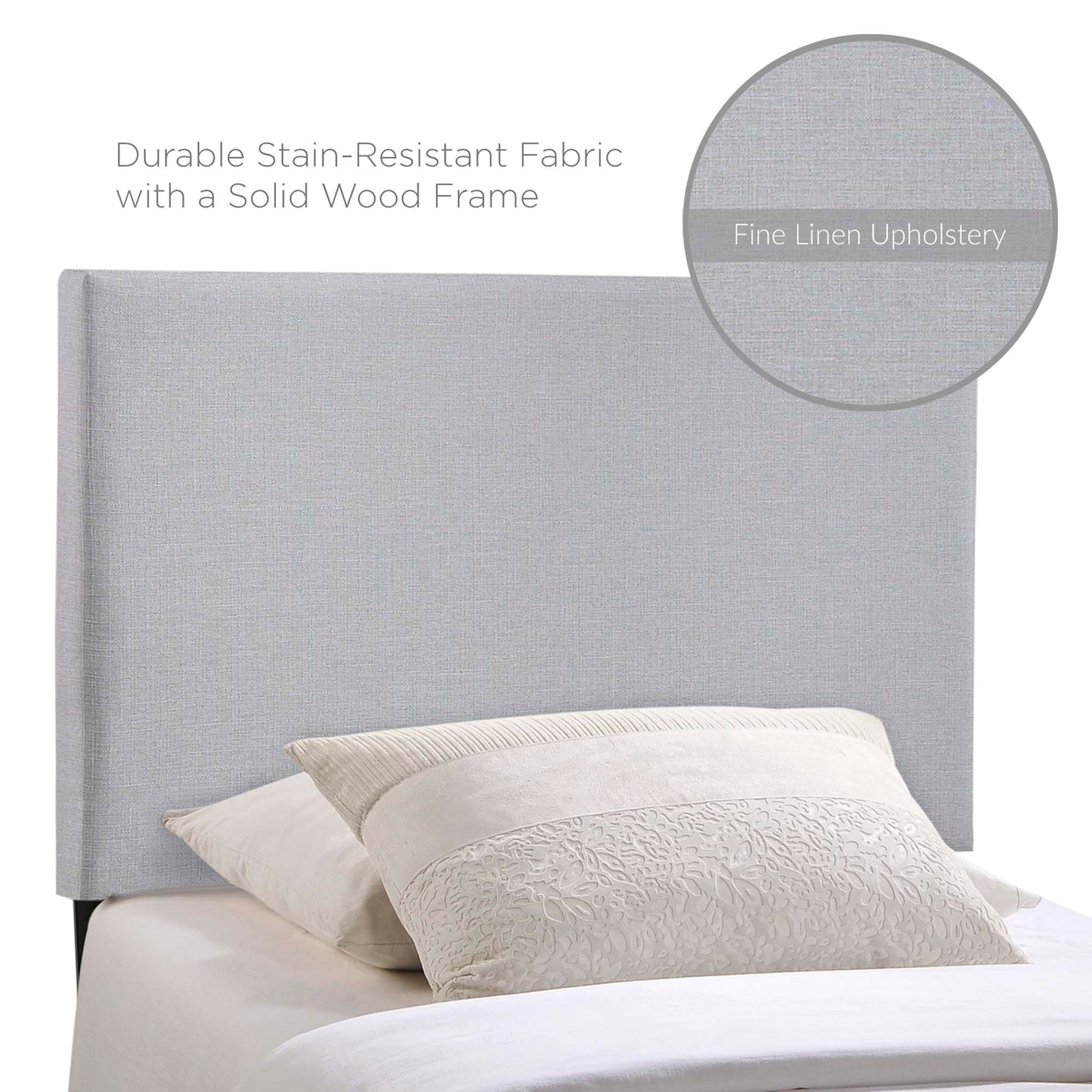 Region Upholstered Fabric Twin Headboard