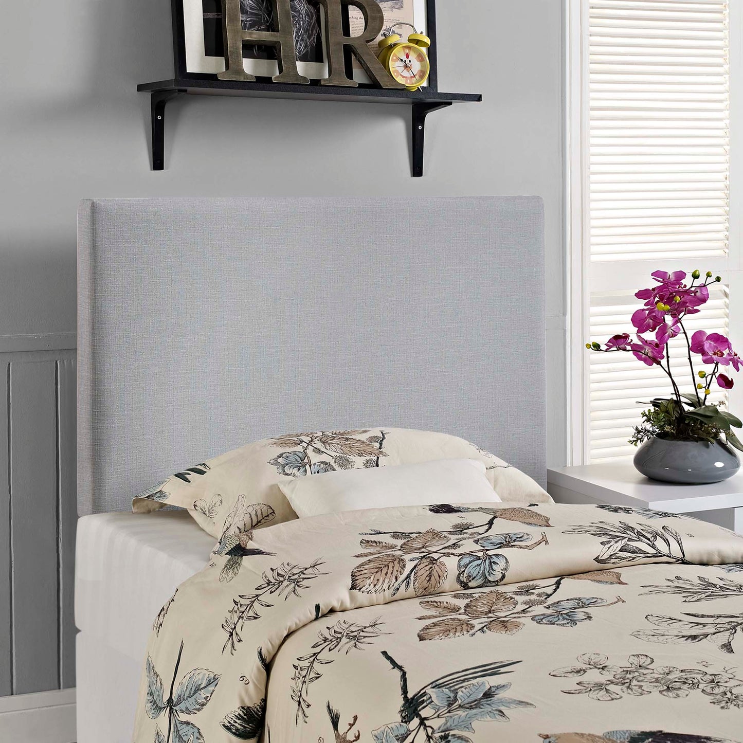 Region Upholstered Fabric Twin Headboard