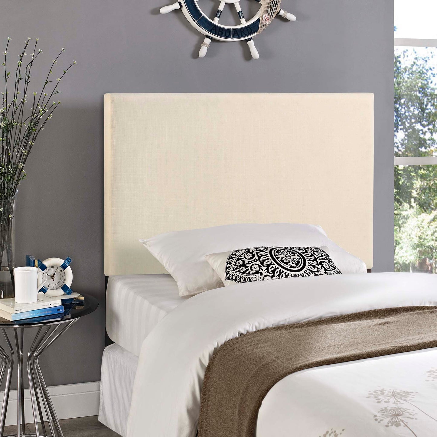 Region Upholstered Fabric Twin Headboard