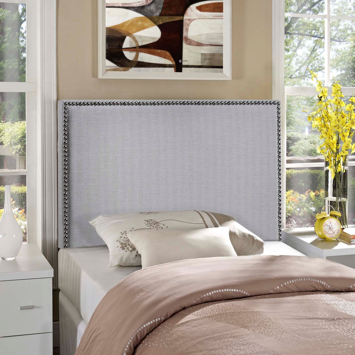 Region Nailhead Upholstered Twin Headboard