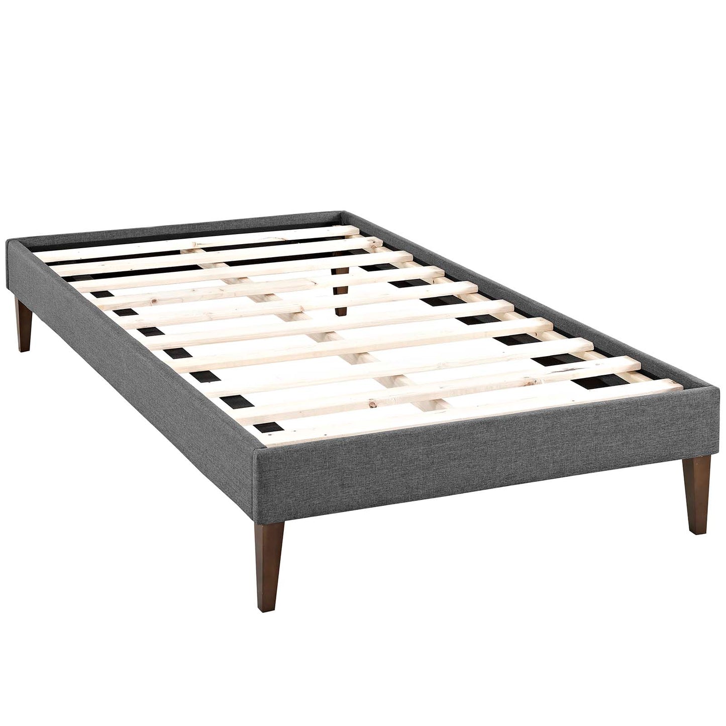 Sharon Fabric Twin Bed Frame with Squared Tapered Legs