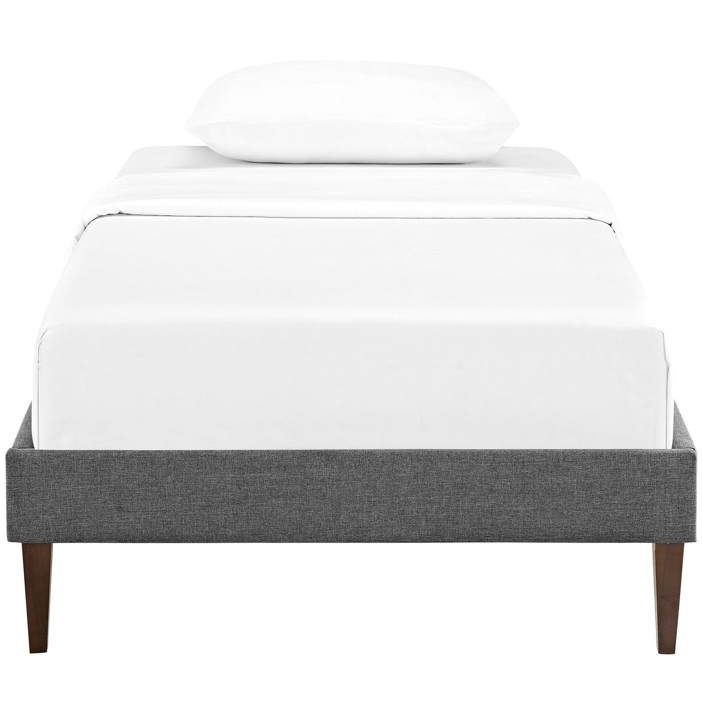 Sharon Fabric Twin Bed Frame with Squared Tapered Legs