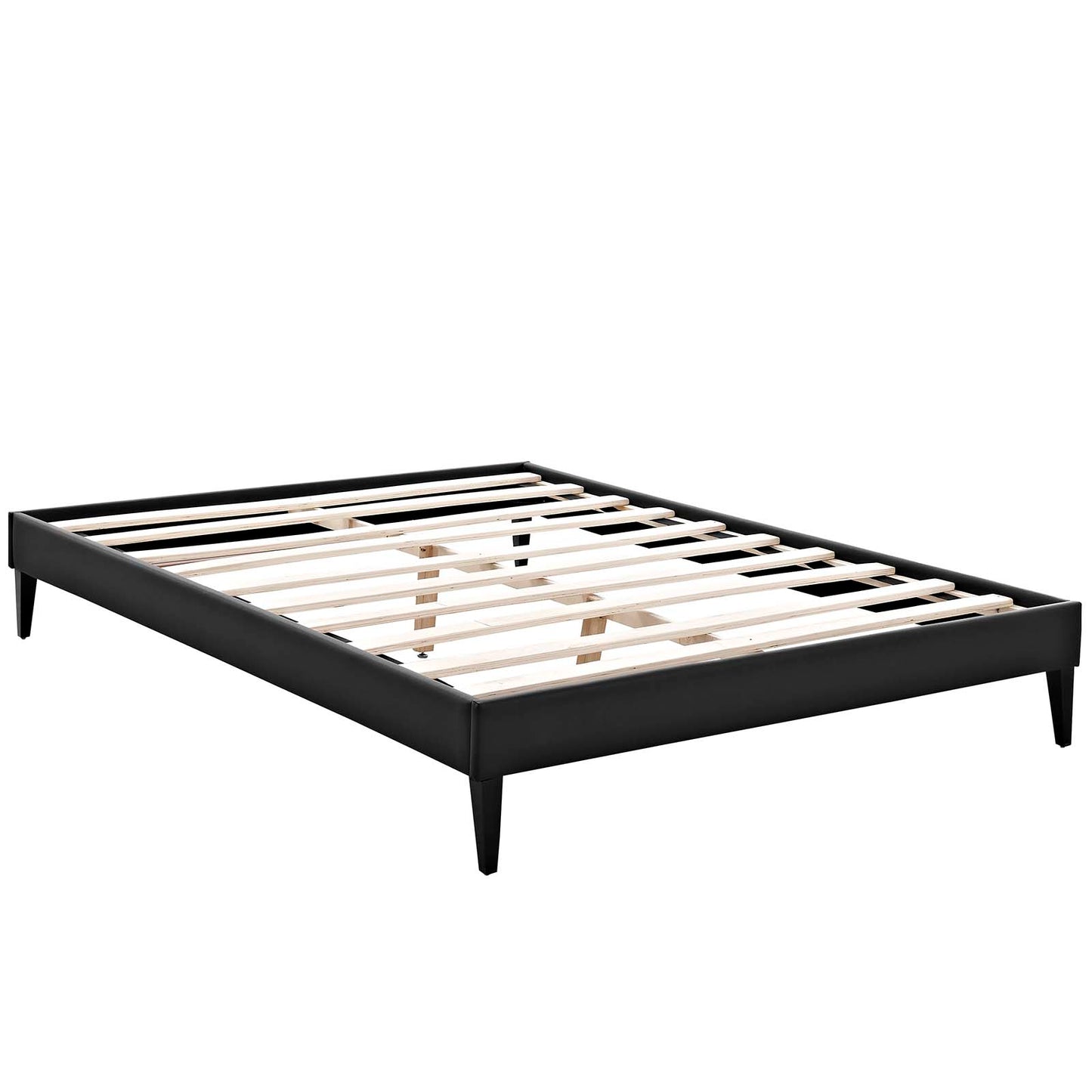 Sharon Vinyl Full Bed Frame with Squared Tapered Legs