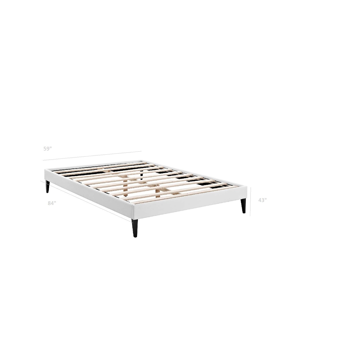 Sharon Vinyl Queen Bed Frame with Squared Tapered Legs