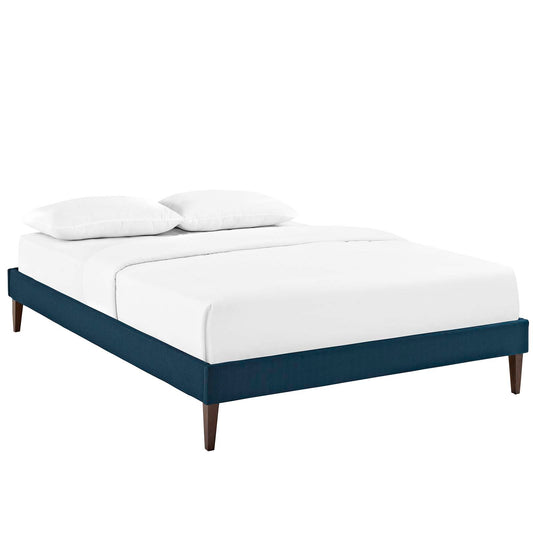 Sharon Fabric King Bed Frame with Squared Tapered Legs