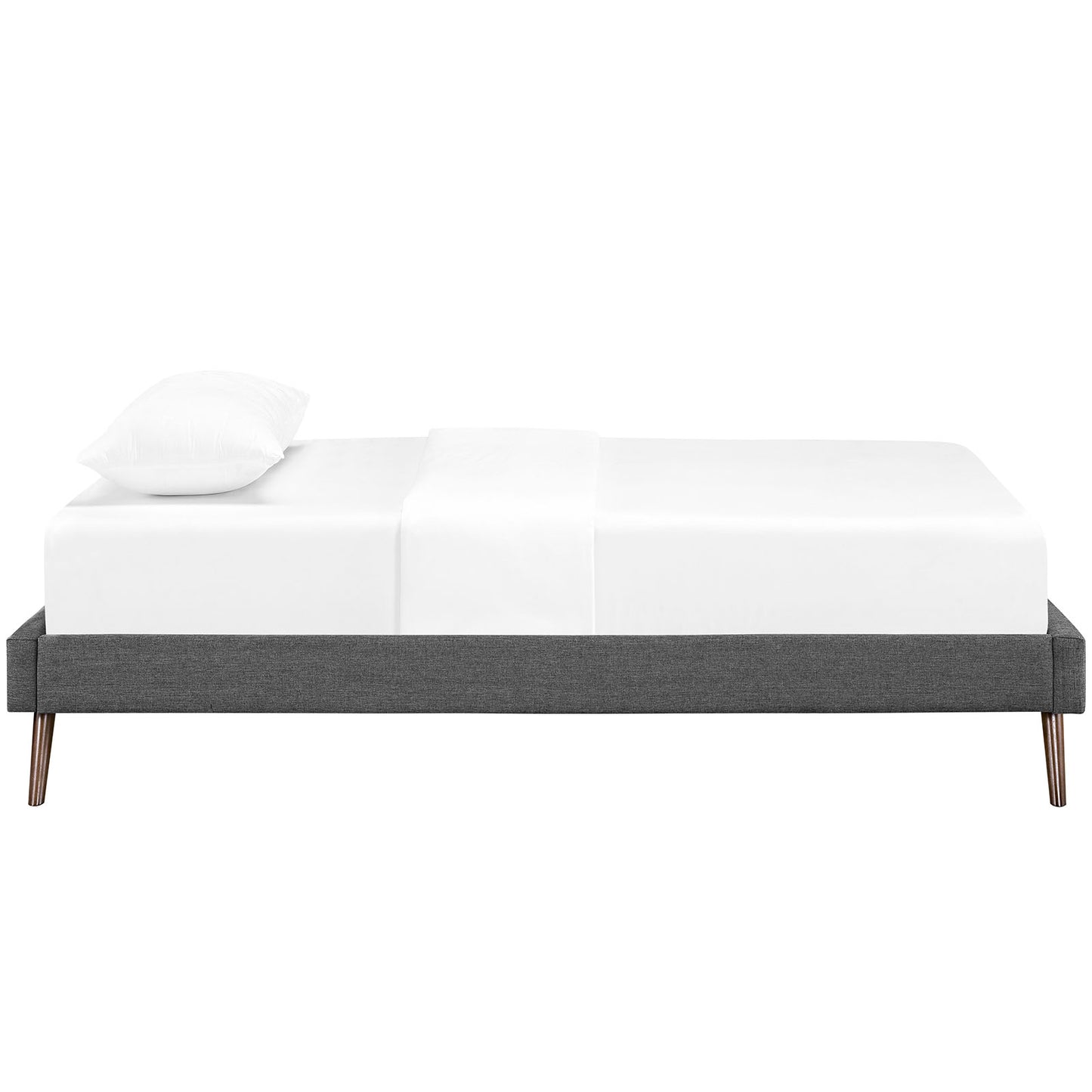 Helen Fabric Twin Bed Frame with Round Splayed Legs