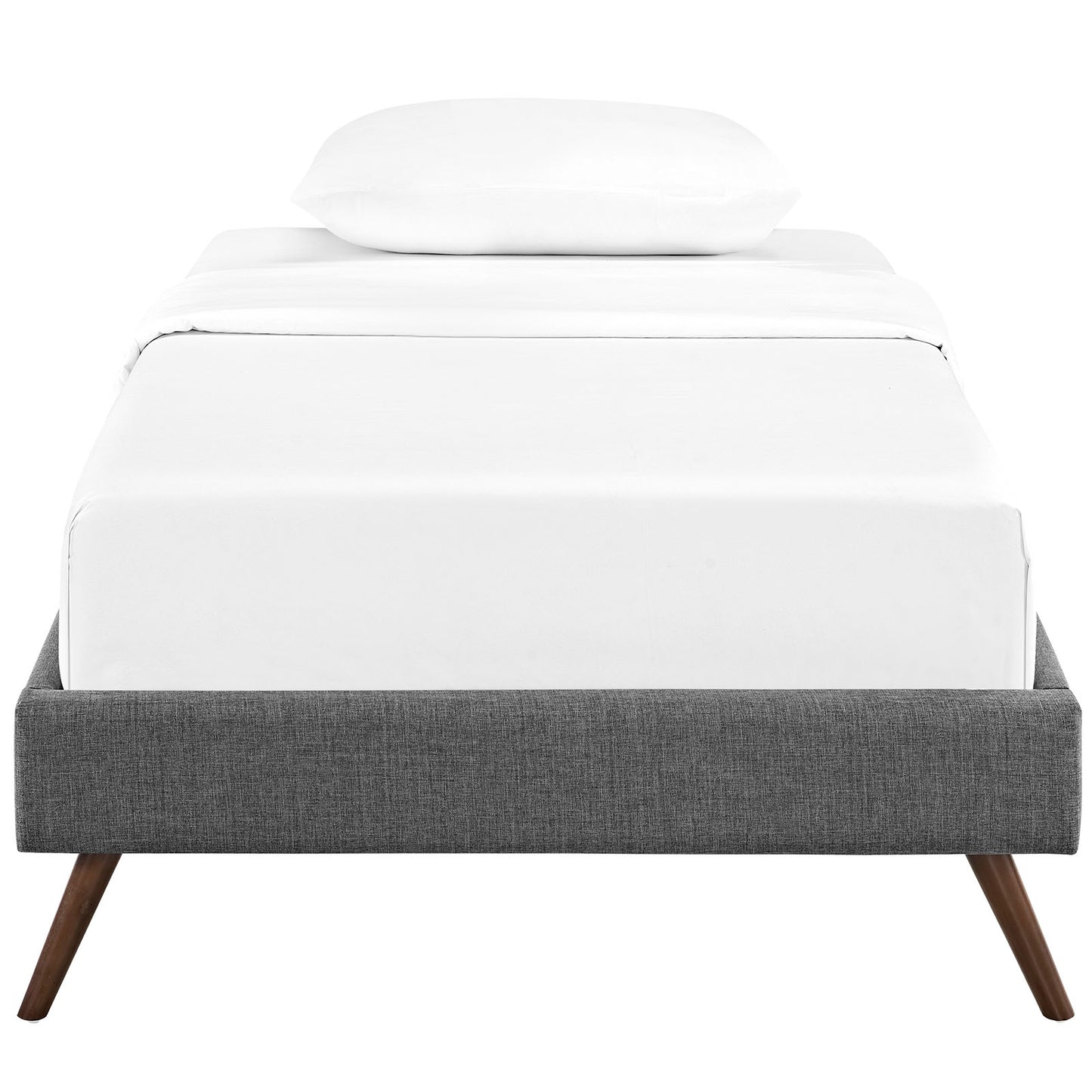 Helen Fabric Twin Bed Frame with Round Splayed Legs