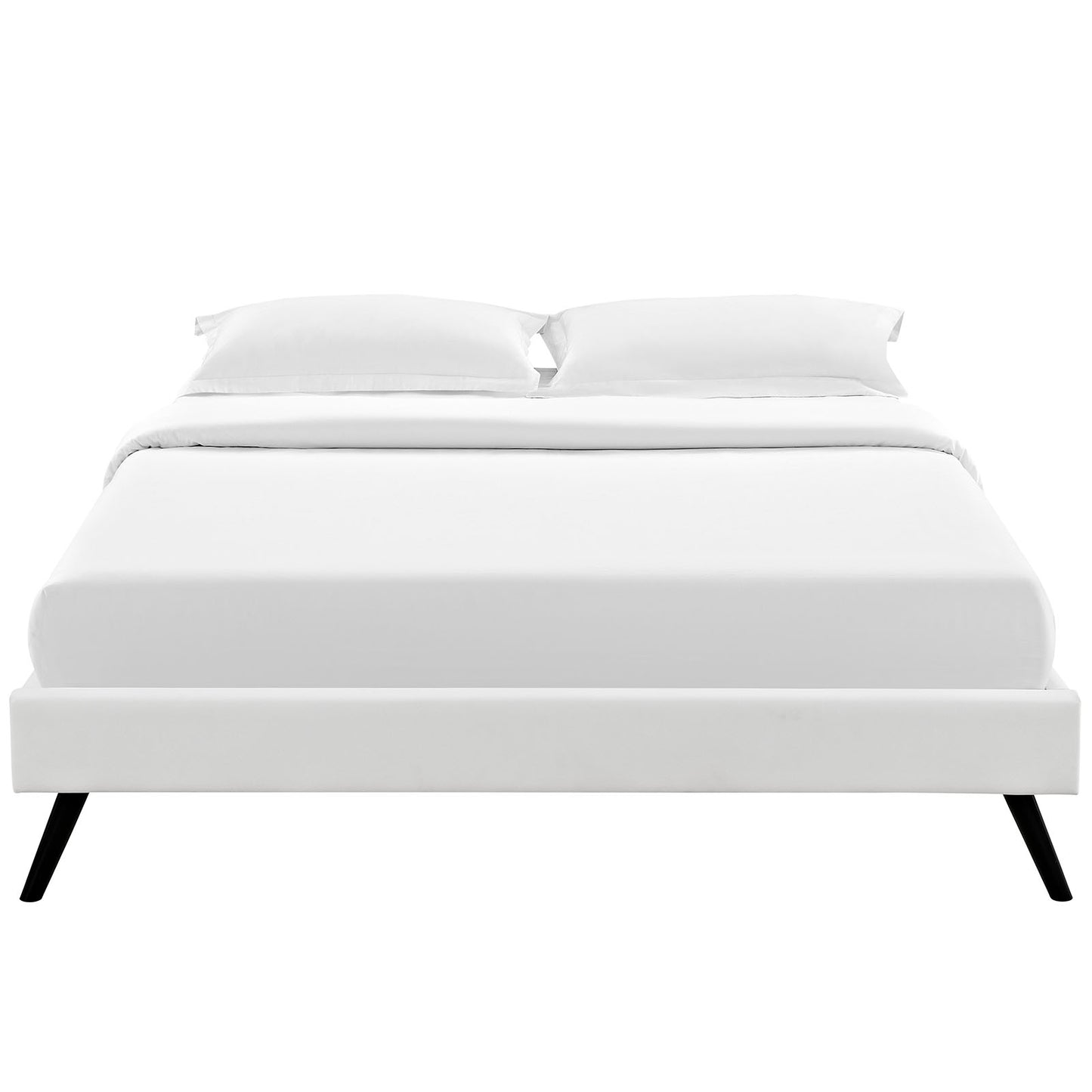 Helen Vinyl Full Bed Frame with Round Splayed Legs