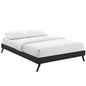 Helen Vinyl Queen Bed Frame with Round Splayed Legs