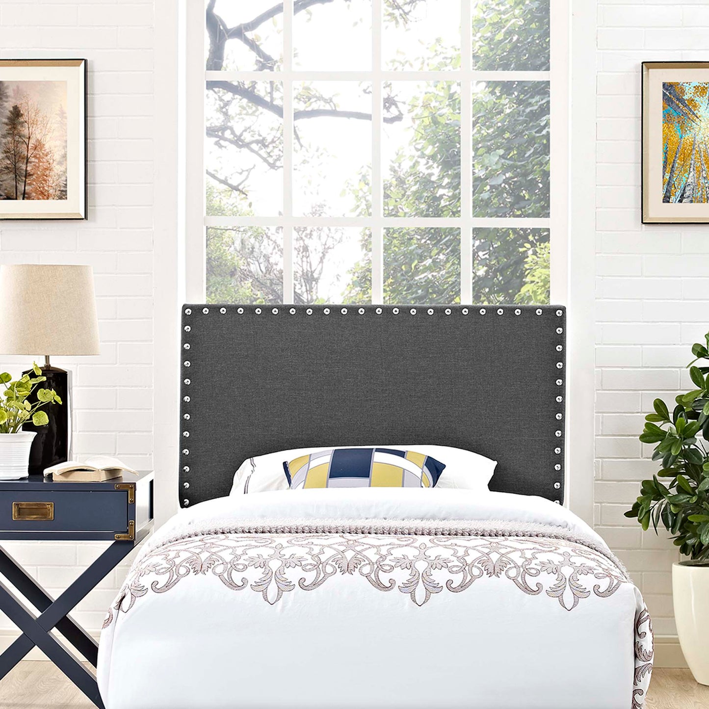 Phoebe Upholstered Fabric Twin Headboard