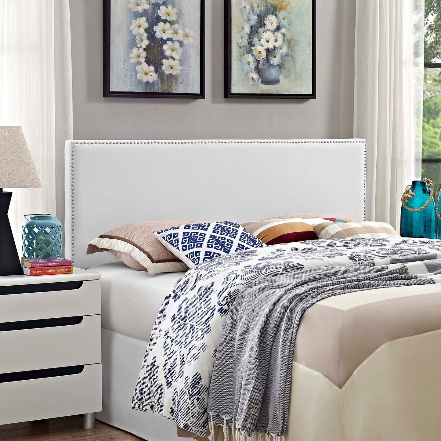 Phoebe Upholstered Vinyl Queen Headboard