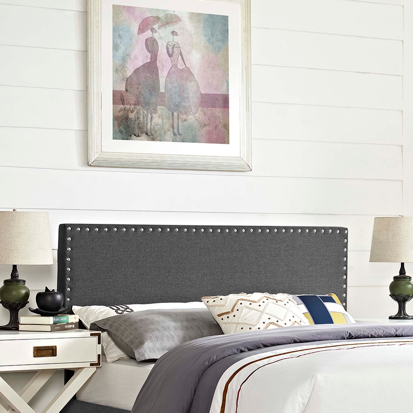 Phoebe Upholstered Fabric Queen Headboard