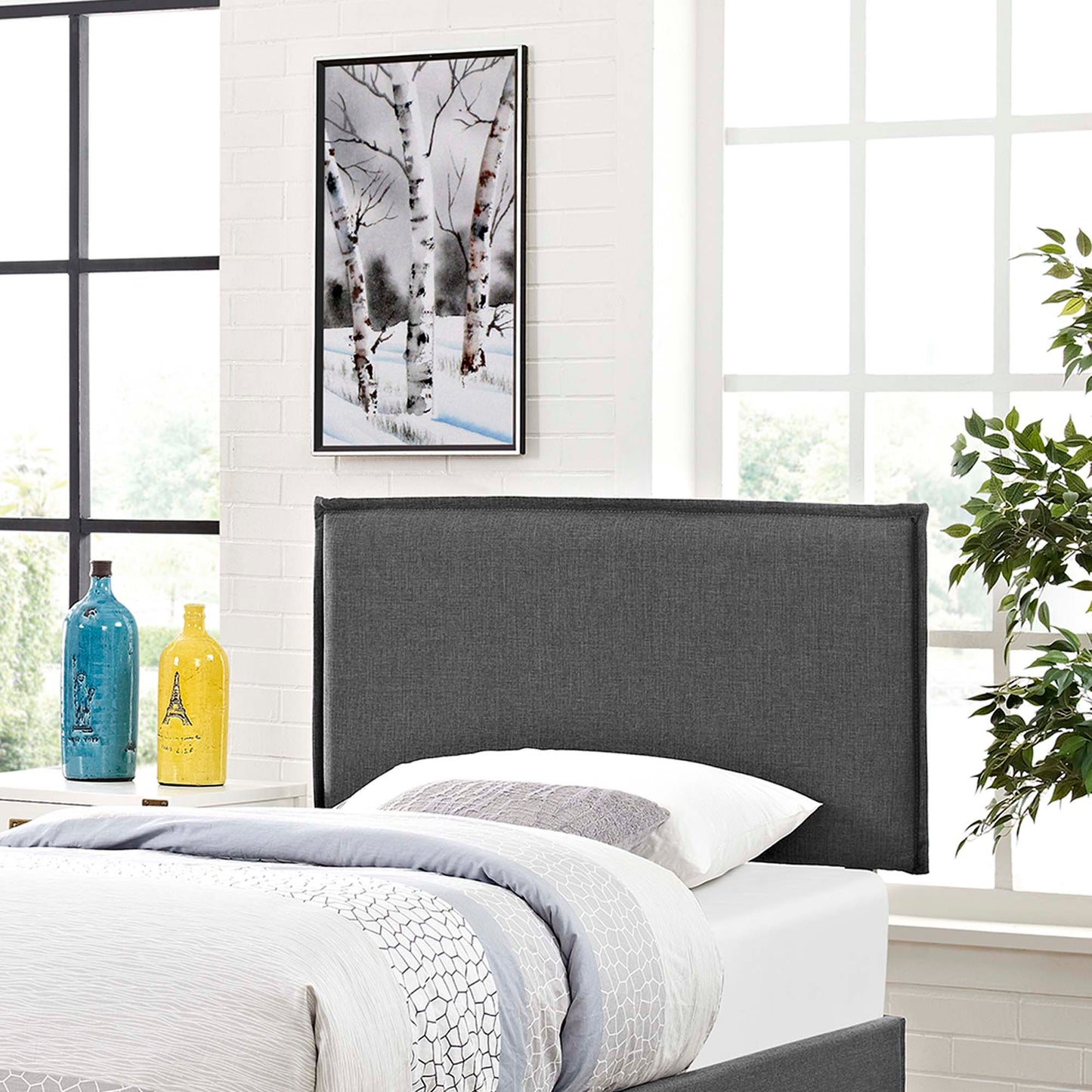 Camille Upholstered Fabric Twin Headboard