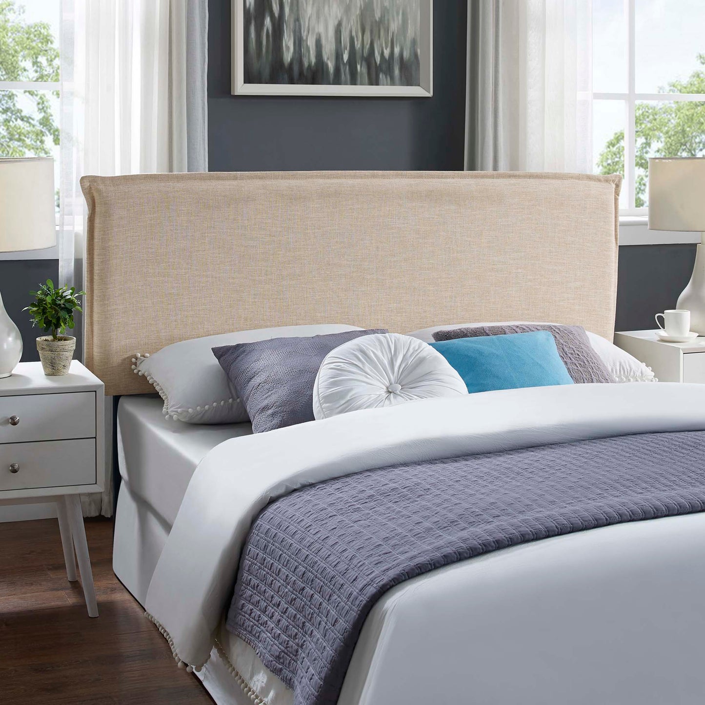 Camille Upholstered Fabric Queen Headboard