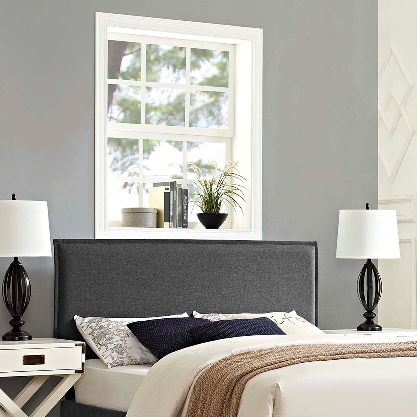 Camille Upholstered Fabric Queen Headboard