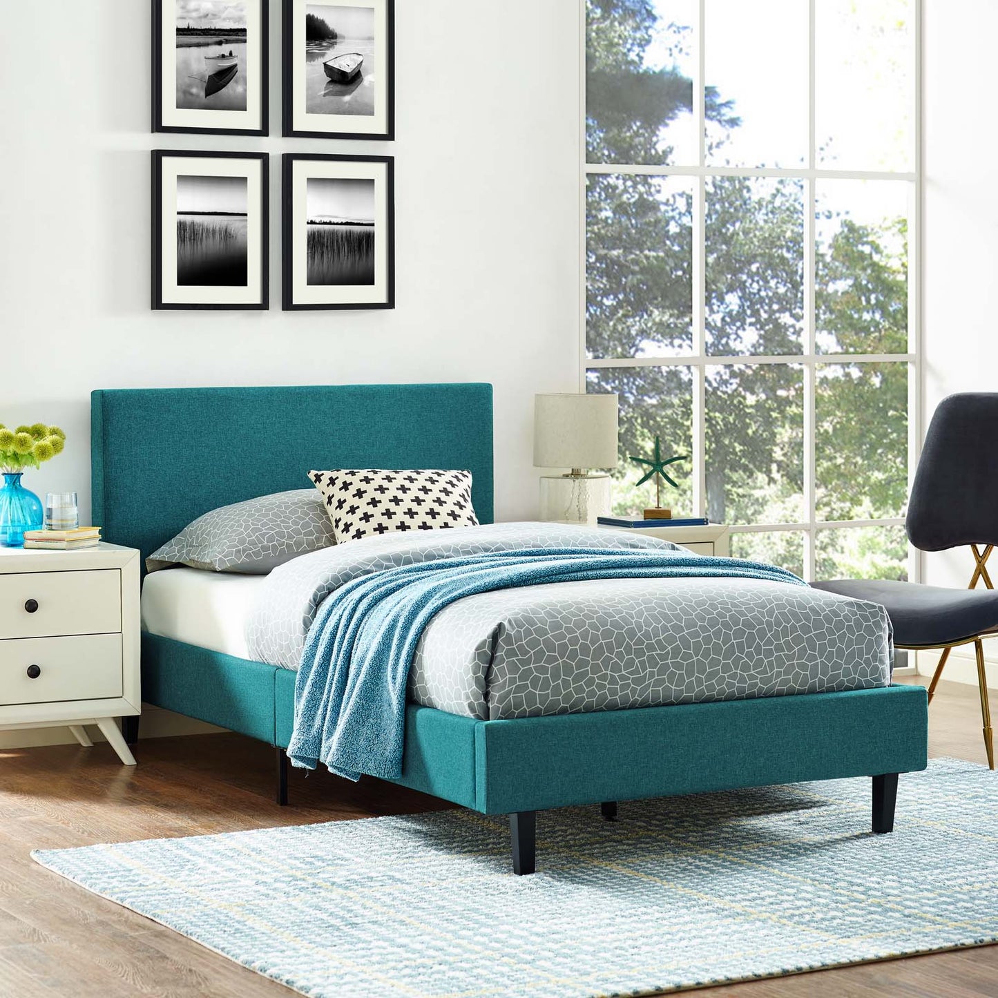 Anya Fabric Twin Bed