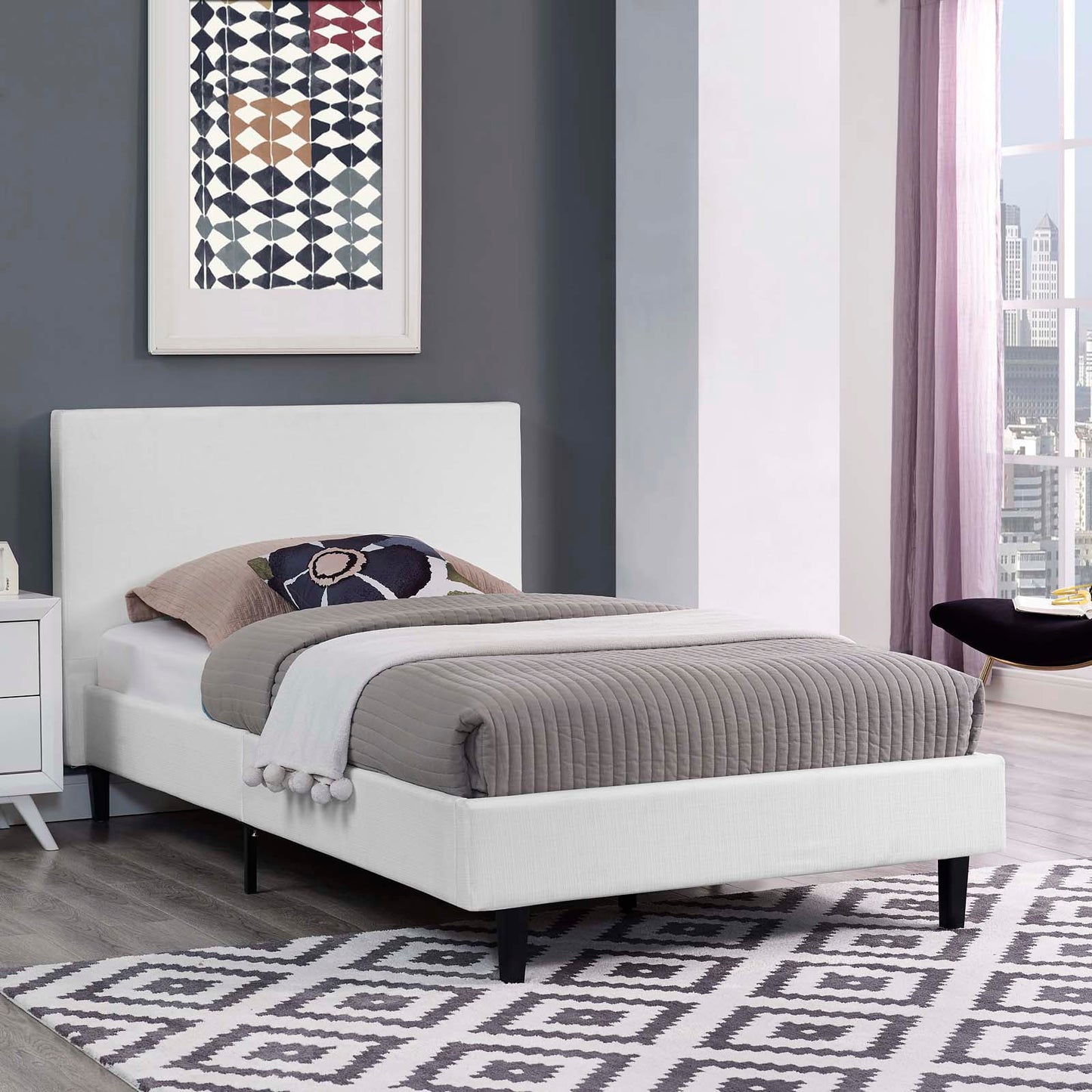 Anya Fabric Twin Bed