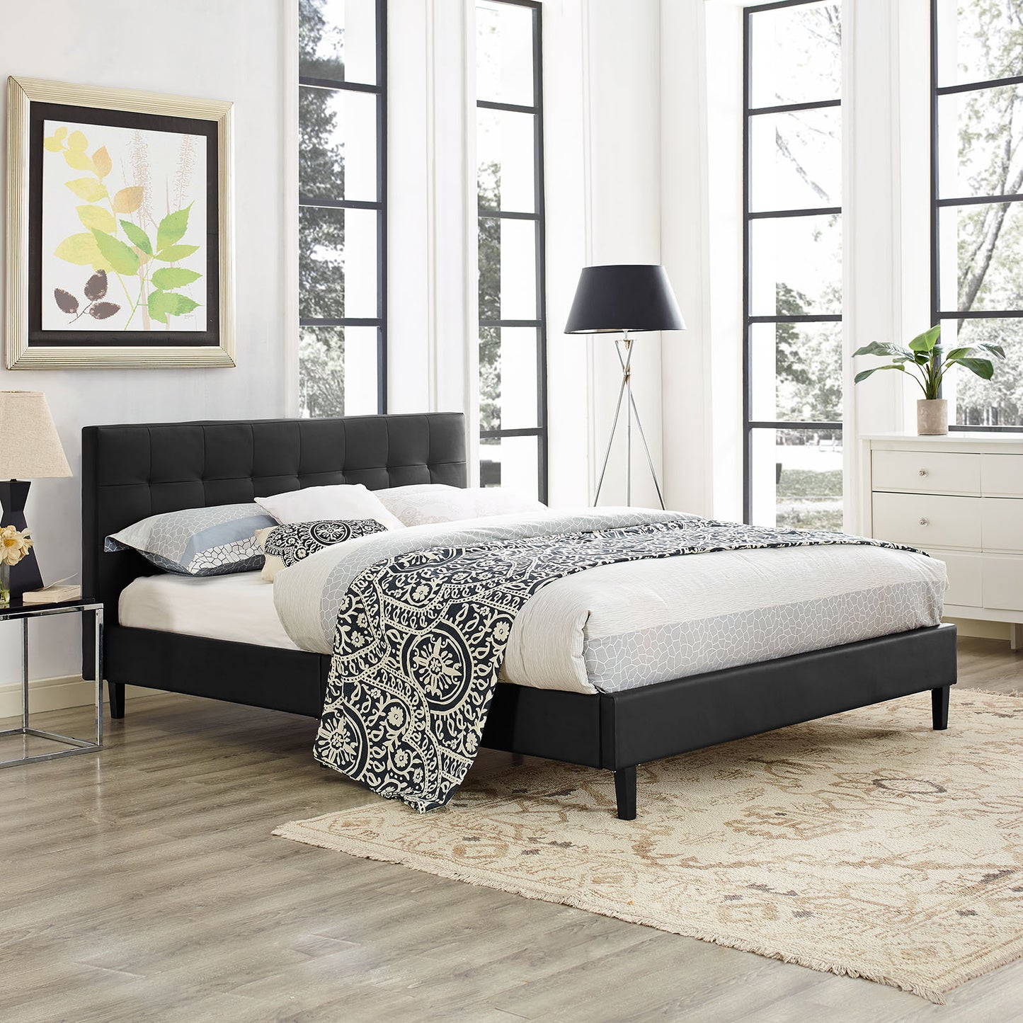 Linnea Faux Leather Queen Bed