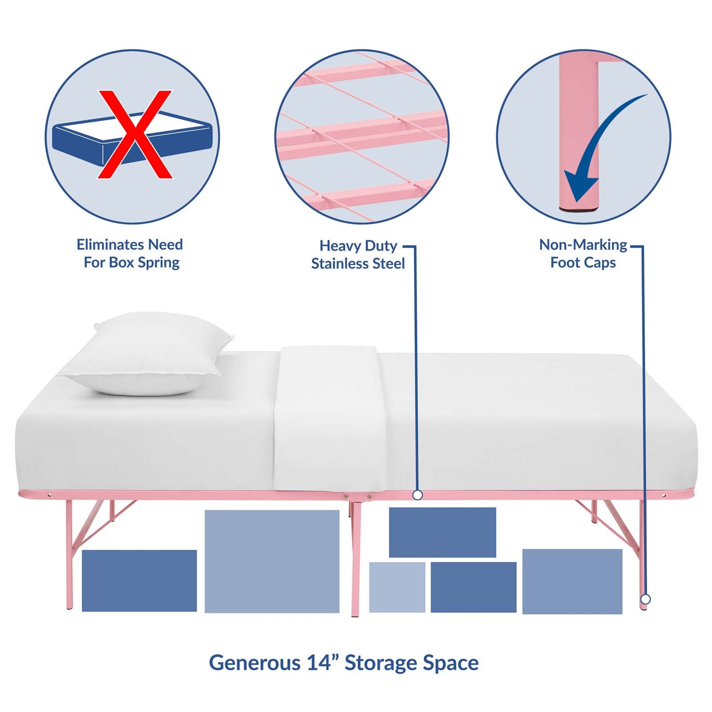 Horizon Stainless Steel Twin Bed Frame