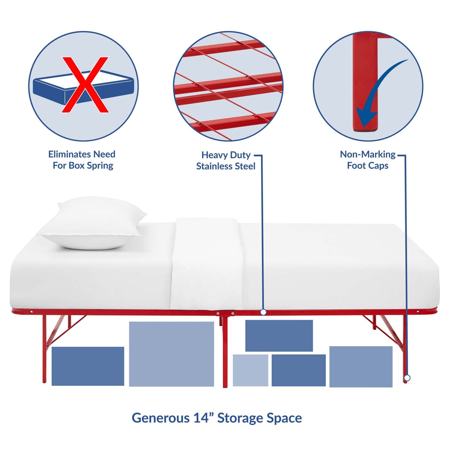 Horizon Stainless Steel Twin Bed Frame