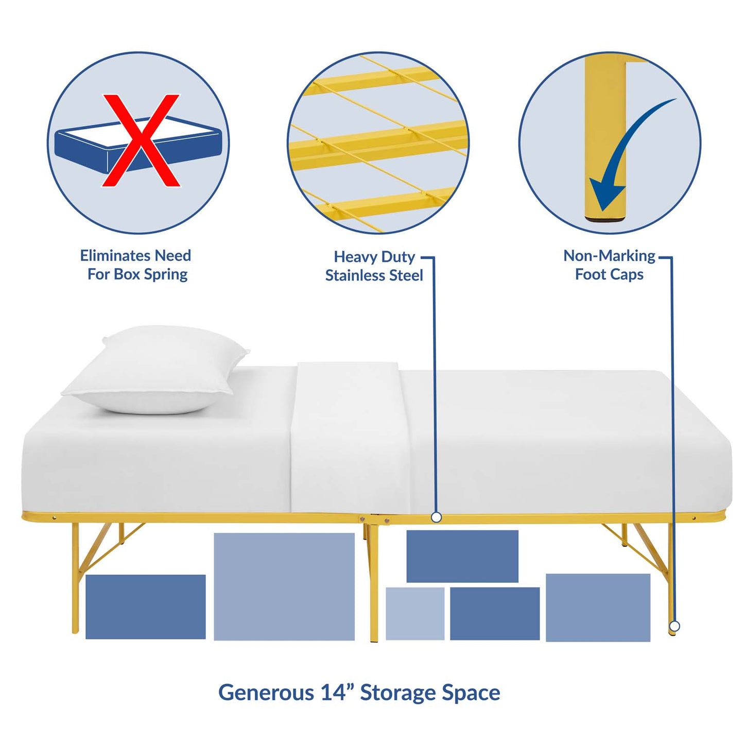 Horizon Stainless Steel Twin Bed Frame