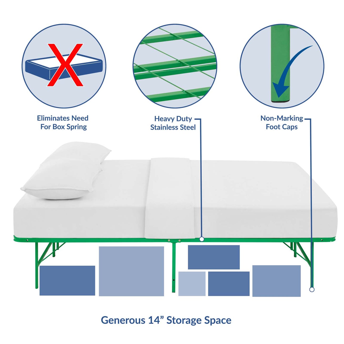 Horizon Stainless Steel Full Bed Frame