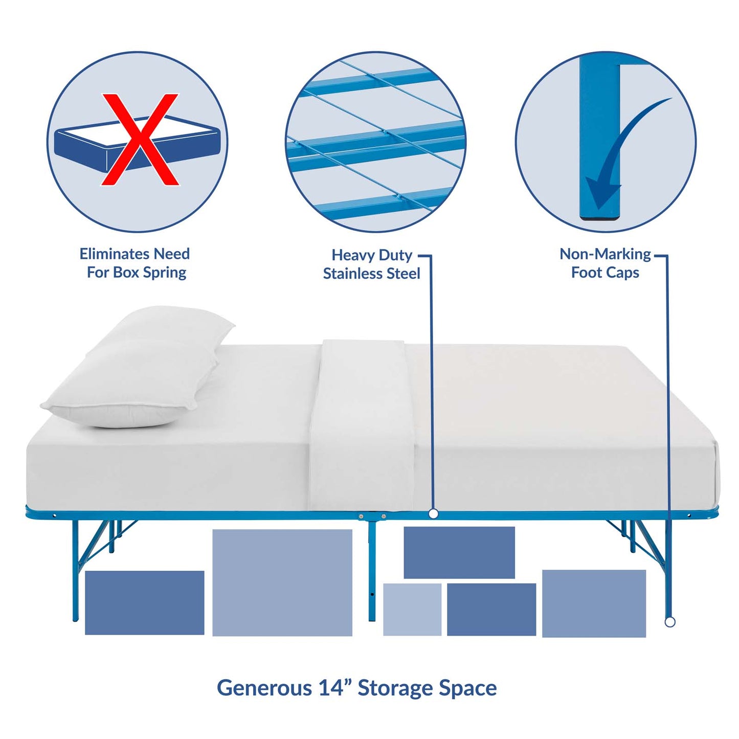 Horizon Stainless Steel Full Bed Frame