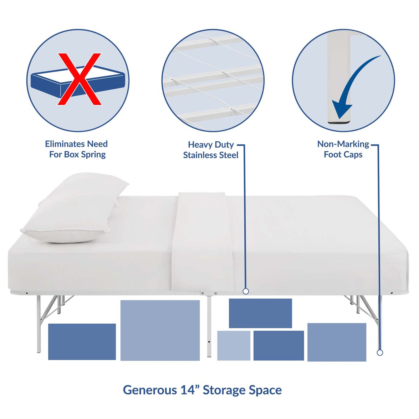 Horizon Stainless Steel Full Bed Frame