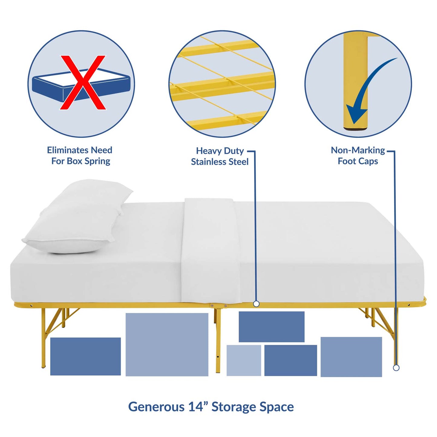 Horizon Stainless Steel Full Bed Frame