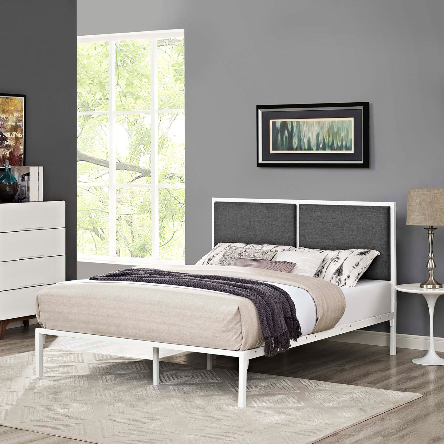 Della Fabric King Bed