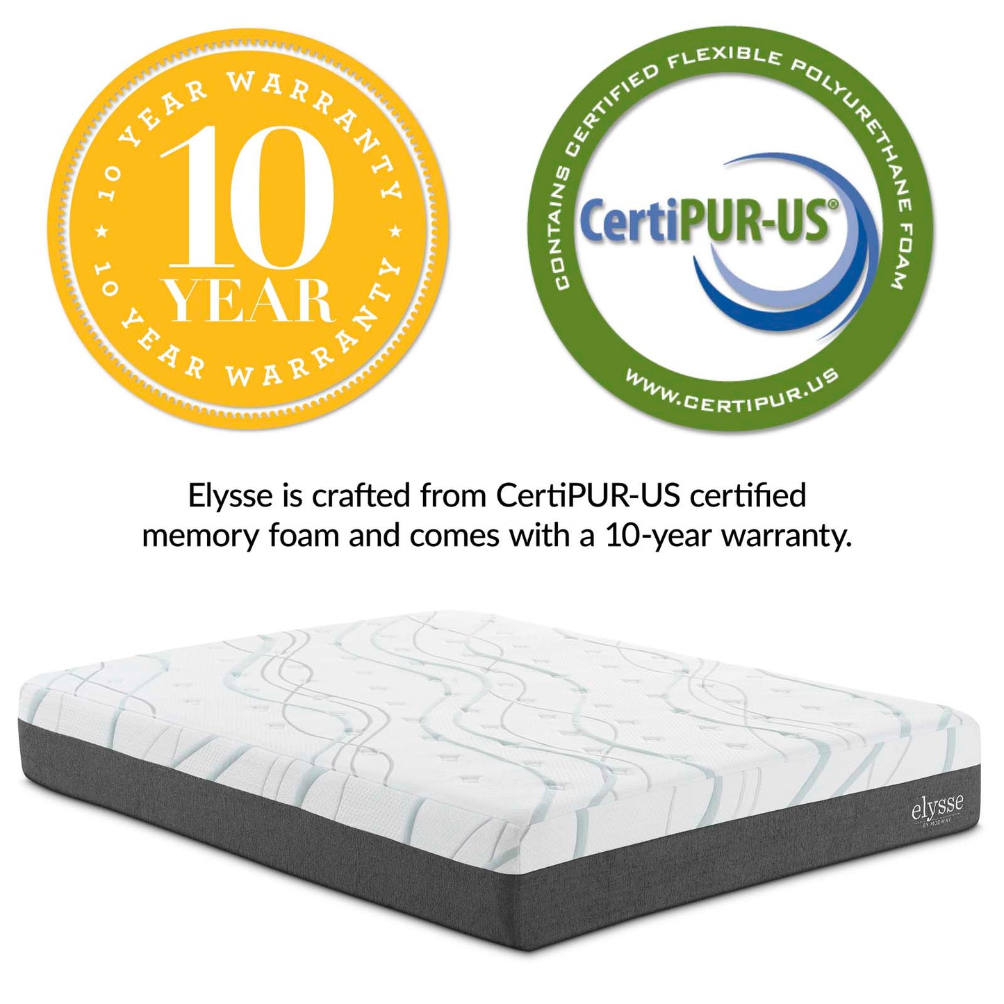 Elysse CertiPUR-US® Certified Foam King 12" Gel Infused Hybrid Mattress