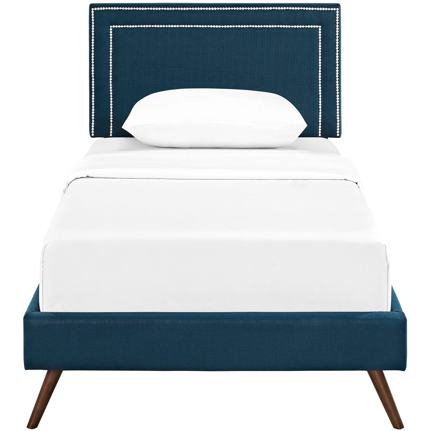 Jessamine Fabric Twin Platform Bed with Round Splayed Legs