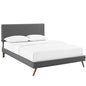 Phoebe Fabric Queen Platform Bed with Round Splayed Legs