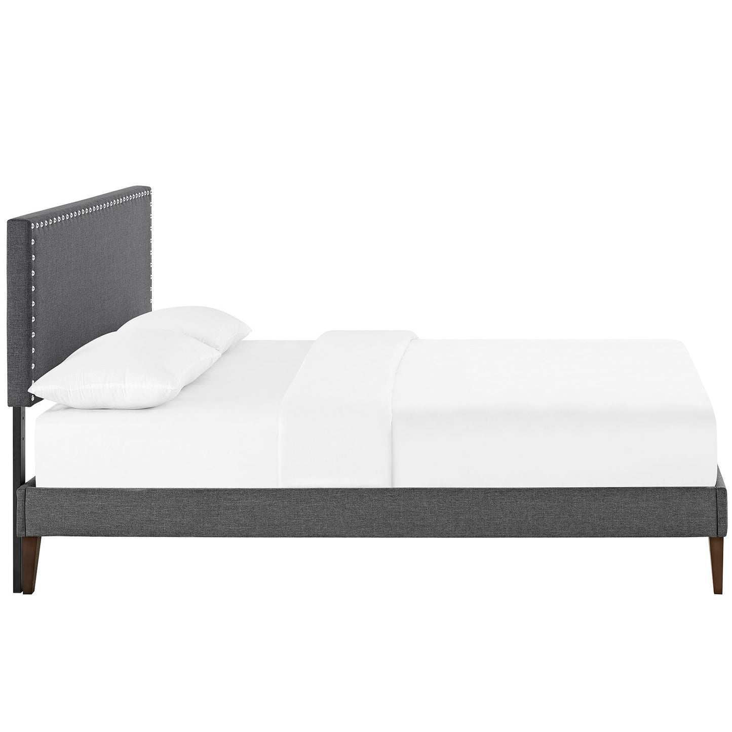 Phoebe Fabric Queen Platform Bed with Squared Tapered Legs