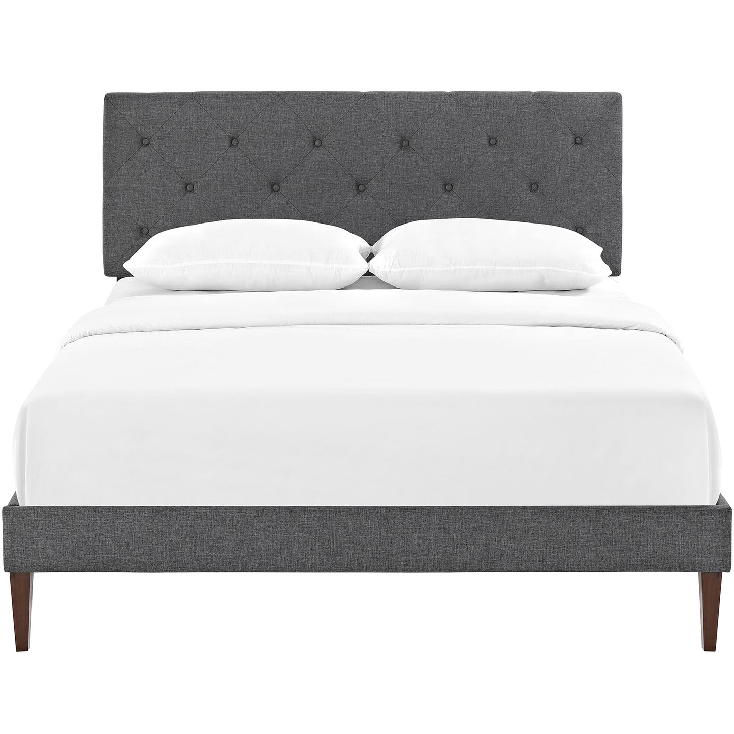 Terisa Fabric King Platform Bed with Squared Tapered Legs