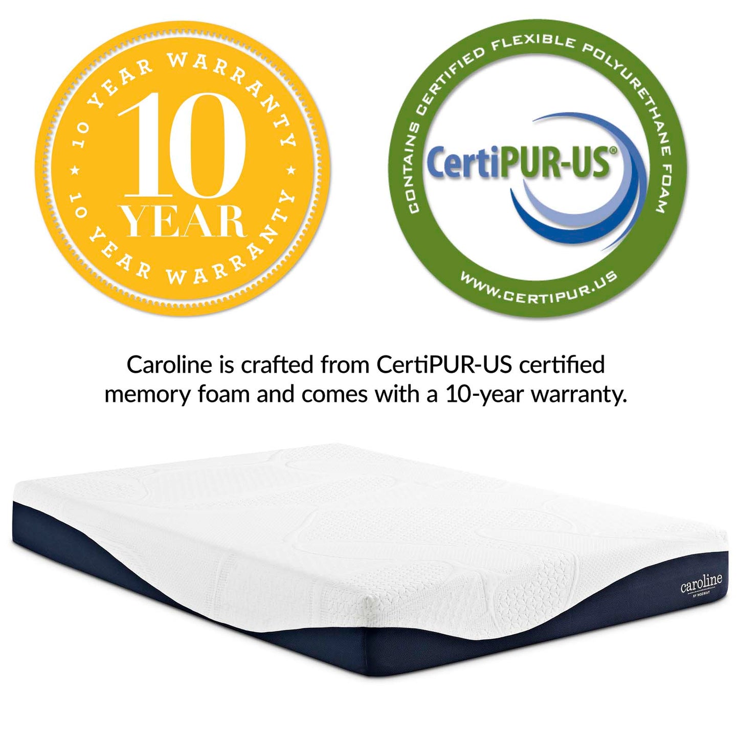 Caroline 10" Memory Foam Full Mattress