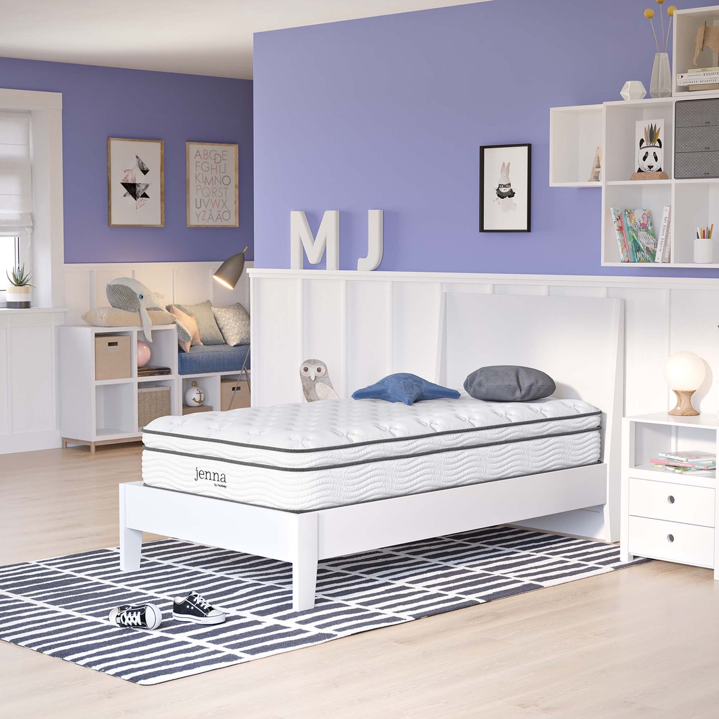 Matelas à ressorts et mousse pour lit simple Jenna 10" par Modway