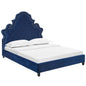 Valentina Tufted Nailhead Performance Velvet Queen Platform Bed