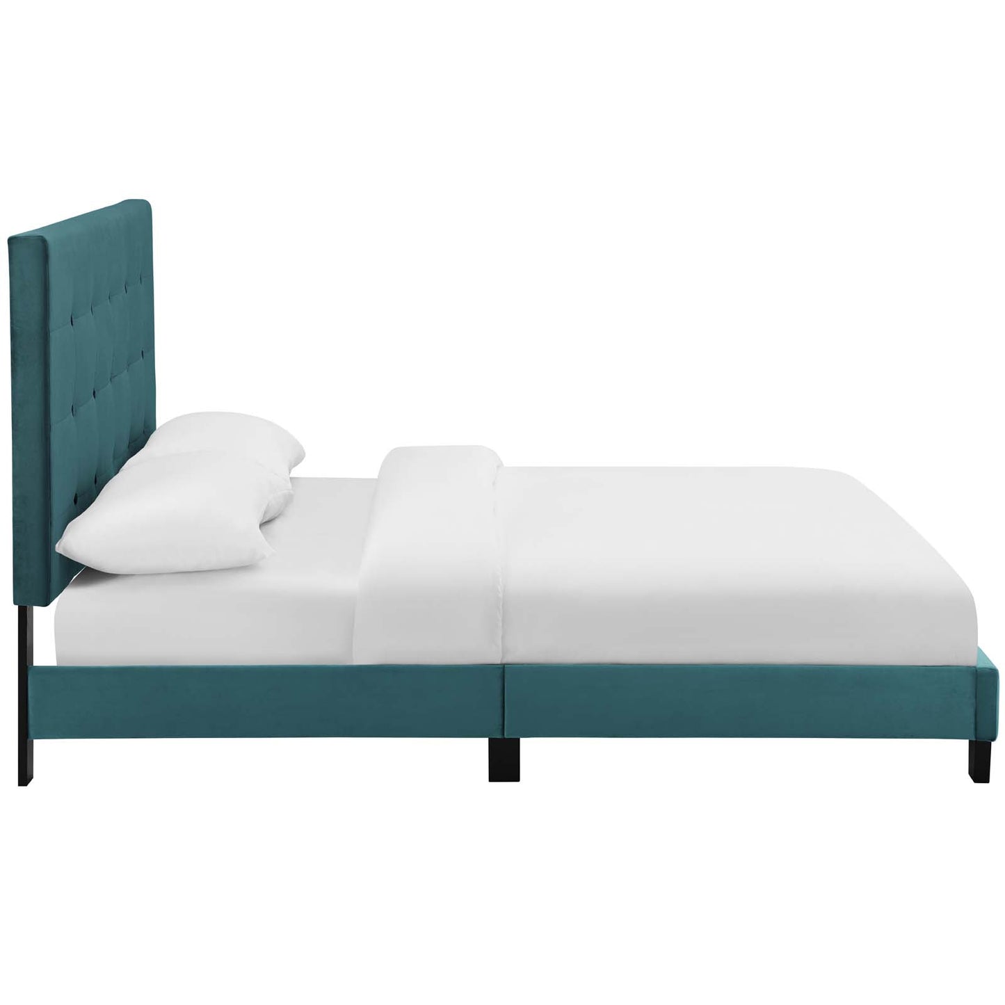 Melanie Tufted Button Upholstered Performance Velvet Full Platform Bed