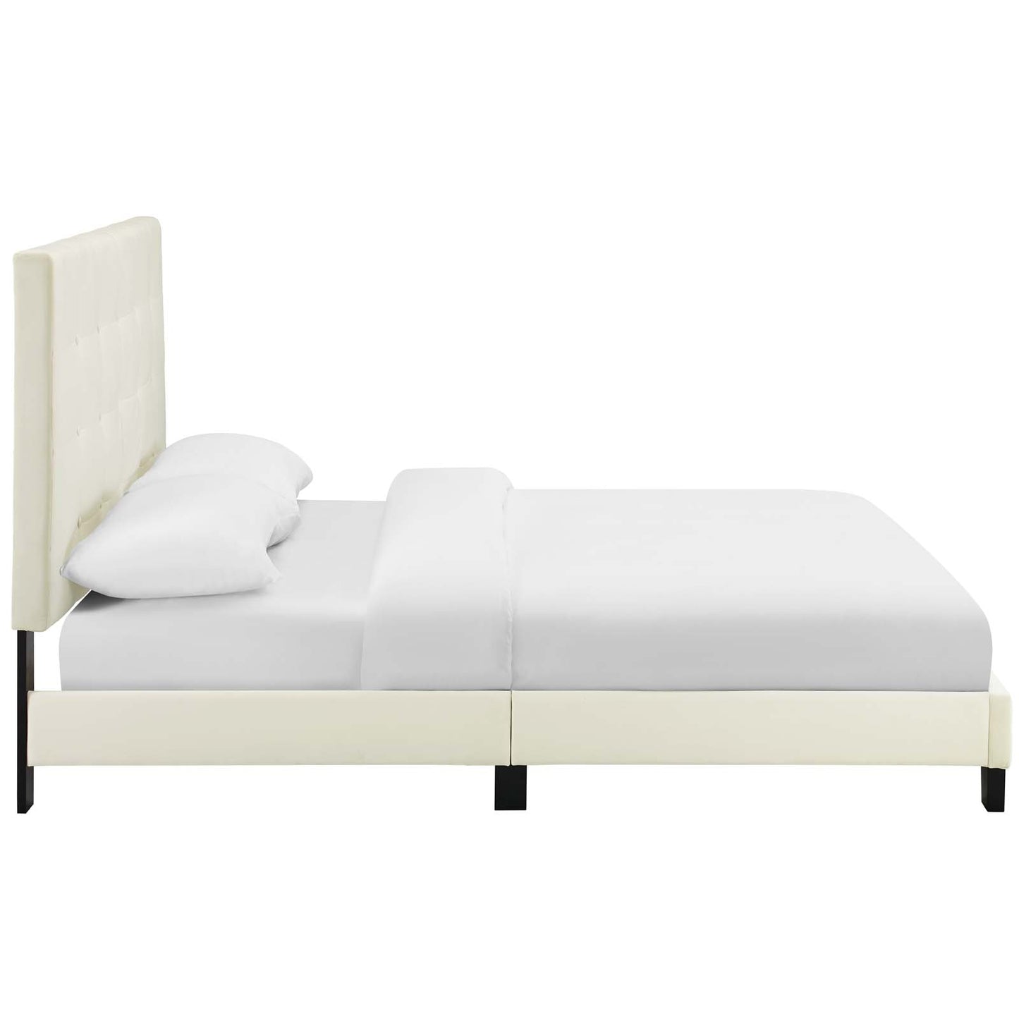 Melanie Tufted Button Upholstered Performance Velvet Queen Platform Bed