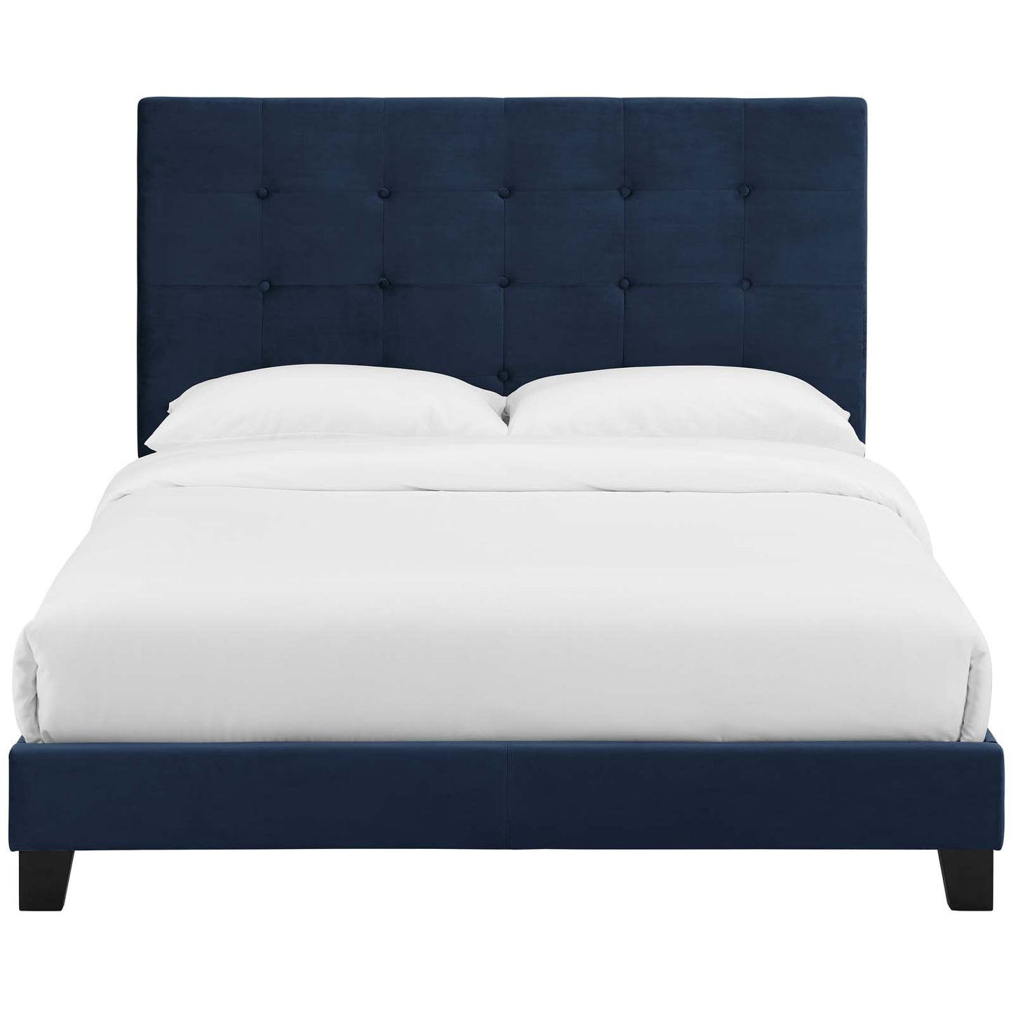 Melanie Tufted Button Upholstered Performance Velvet Queen Platform Bed