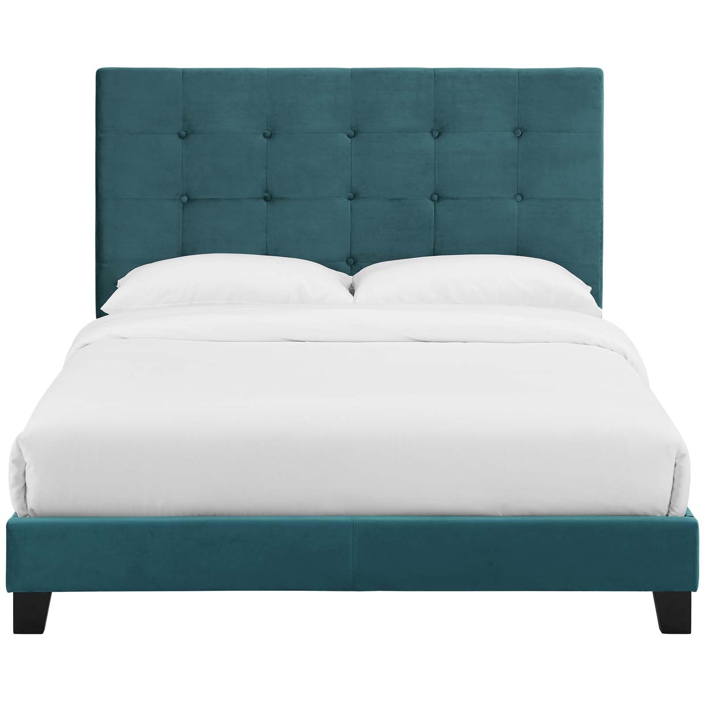 Melanie Tufted Button Upholstered Performance Velvet Queen Platform Bed