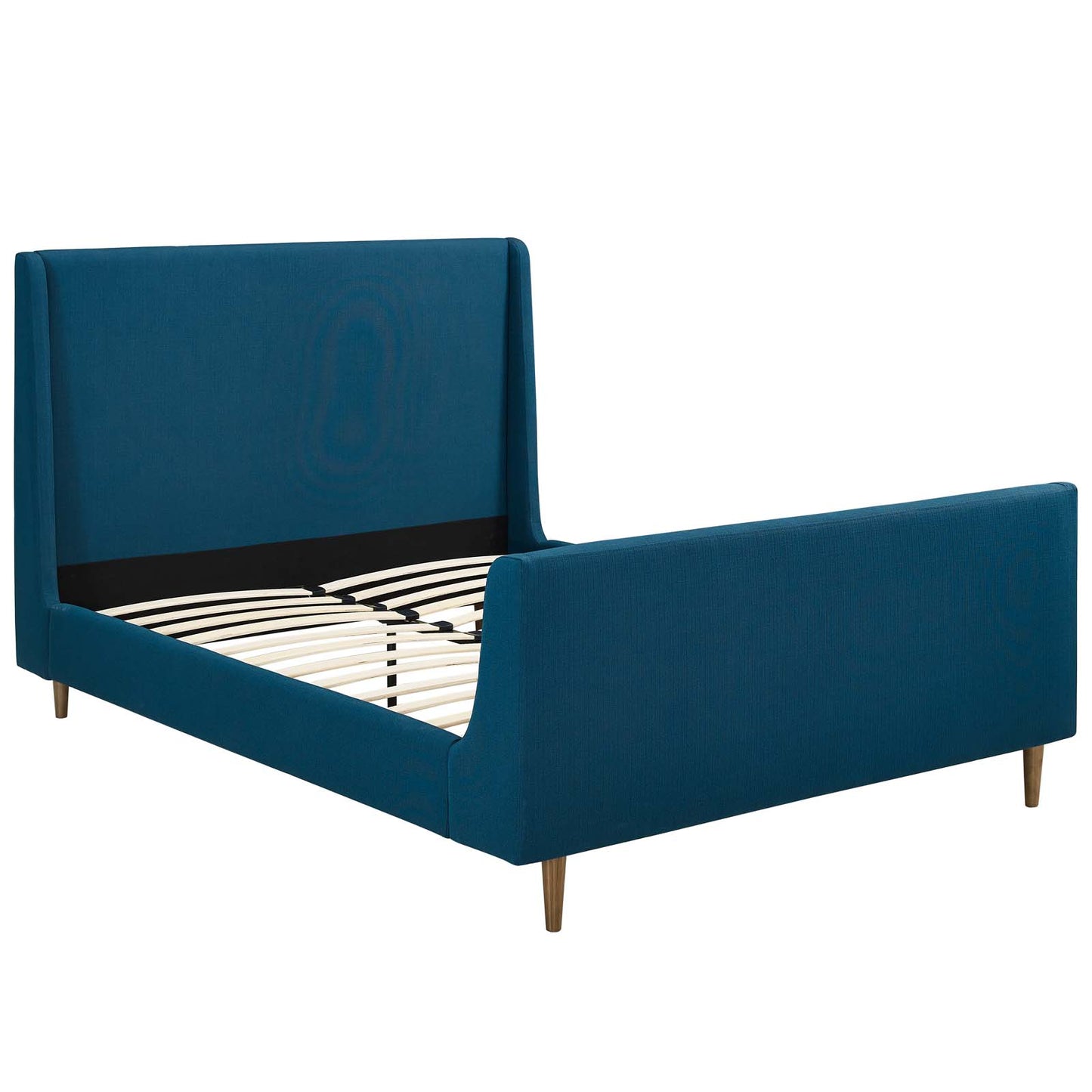 Aubree Upholstered Fabric Queen Sleigh Platform Bed